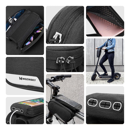Wozinsky frame bike bag + detachable phone cover up to 6.5 "1.5l black (WBB7BK)_1
