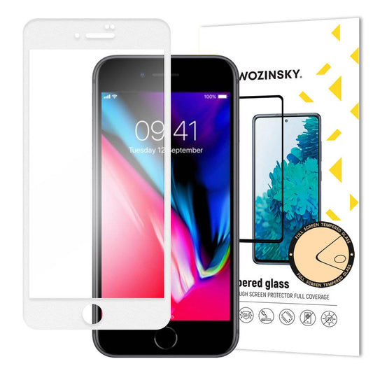 Wozinsky Tempered Glass Full Glue Super Tough Screen Protector Full Coveraged with Frame Case Friendly for iPhone SE 2022 / SE 2020 / iPhone 8 / iPhone 7 white_0