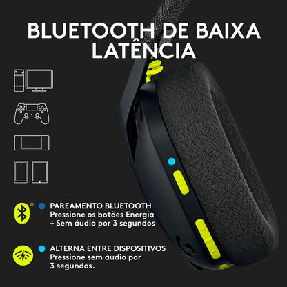 Headset Logitech G435 Lightspeed Wireless Gaming Preto