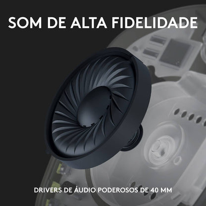 Headset Logitech G435 Lightspeed Wireless Gaming Preto