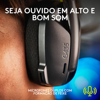 Headset Logitech G435 Lightspeed Wireless Gaming Preto