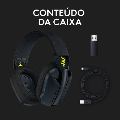 Headset Logitech G435 Lightspeed Wireless Gaming Preto