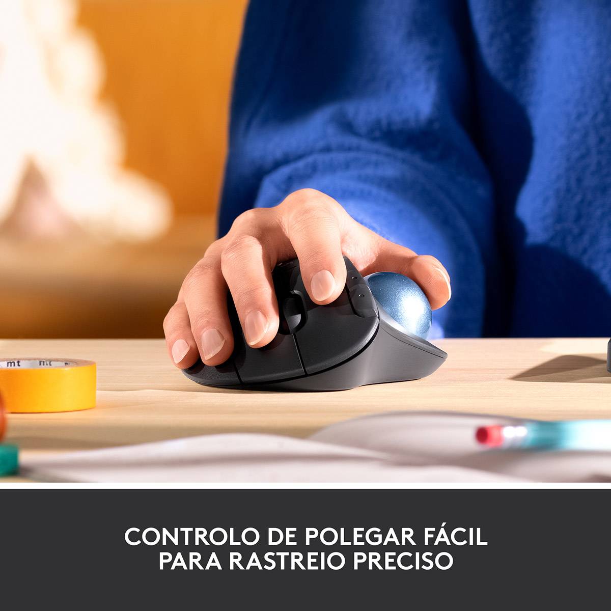 Rato Óptico Logitech Ergo M575S Wireless/Bluetooth Trackball 2000DPI Grafite