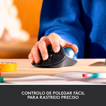 Rato Óptico Logitech Ergo M575S Wireless/Bluetooth Trackball 2000DPI Grafite