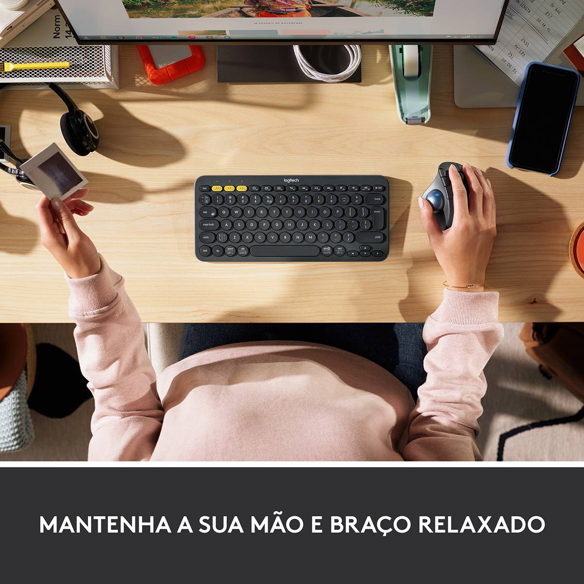 Rato Óptico Logitech Ergo M575S Wireless/Bluetooth Trackball 2000DPI Grafite