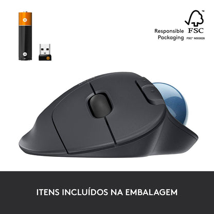 Rato Óptico Logitech Ergo M575S Wireless/Bluetooth Trackball 2000DPI Grafite