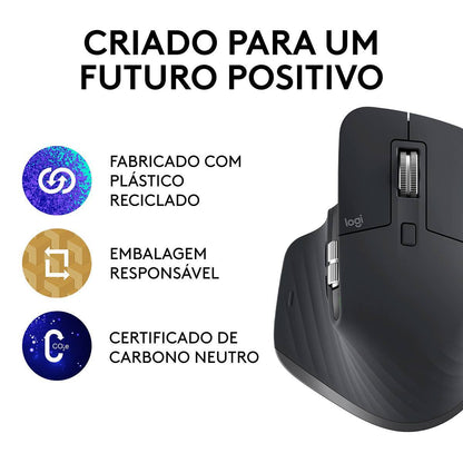 Rato Sem Fios Logitech MX Master 3S Bluetooth 8000 DPI Graphite