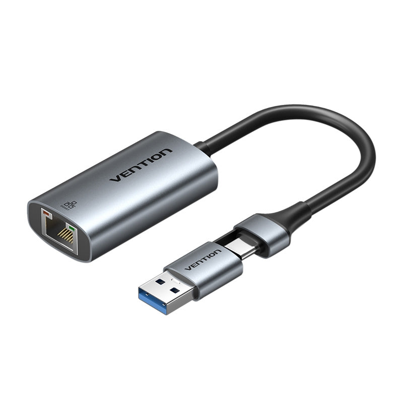 Adapter Vention USB-A + USB-C do Gigabit Ethernet 0.15m_1