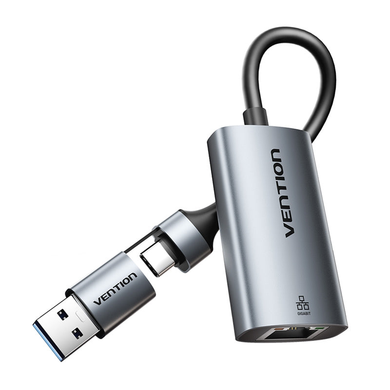Adapter Vention USB-A + USB-C do Gigabit Ethernet 0.15m_3