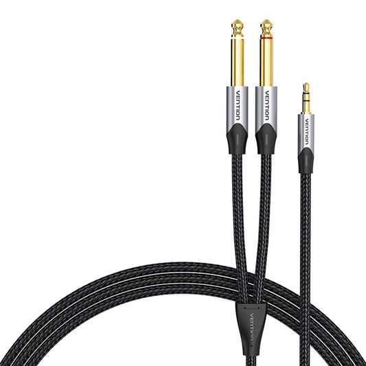 Audio cable mini jack 3.5mm to 2x jack 6.35mm male Vention BARHK 8m_0