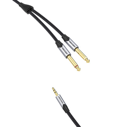 Audio cable mini jack 3.5mm to 2x jack 6.35mm male Vention BARHL 10m_3