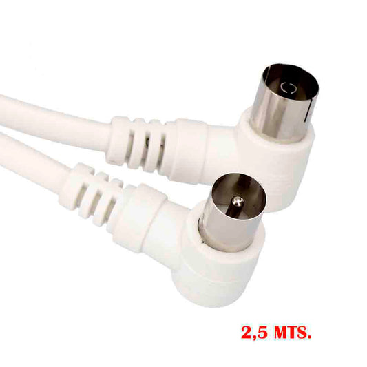Prolongador tv-video curvo 9,5mm, 2,5m embalado branco_0