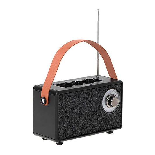 RÃ¡dio fm recarregÃ¡vel com bluetooth cr 1902 preto, 16 x 7 x 10,5 cm_0