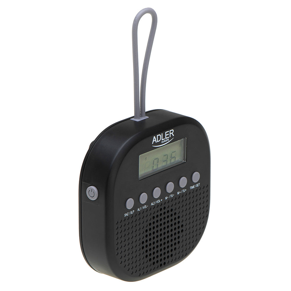 RÃ¡dio fm resistente Ã  Ã¡gua ipx4 ad 1912, 9 x 9 x 2,5 cm_0