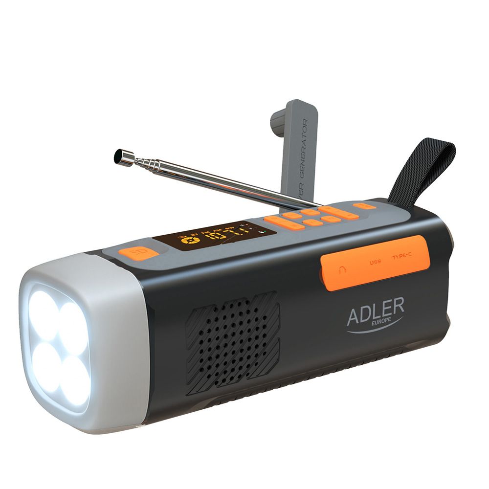 RÃ¡dio emergÃªncia solar + manivela, lanterna led 4 w, powerbank 4500 mah ad 1920_0