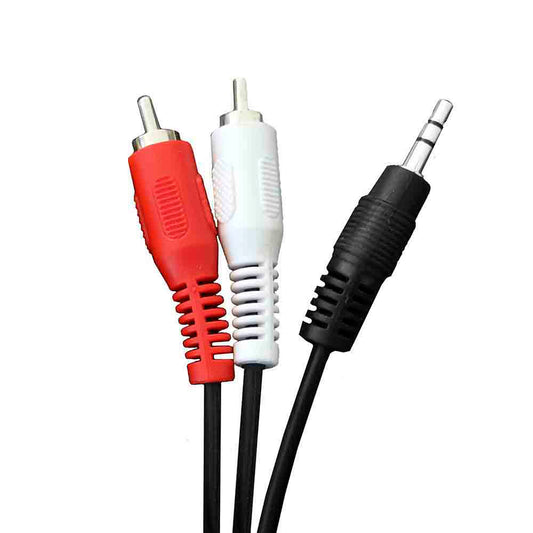 Cabo de Ã¡udio estÃ©reo macho para 2 rca macho 3,5mm, 1,5m, preto_0