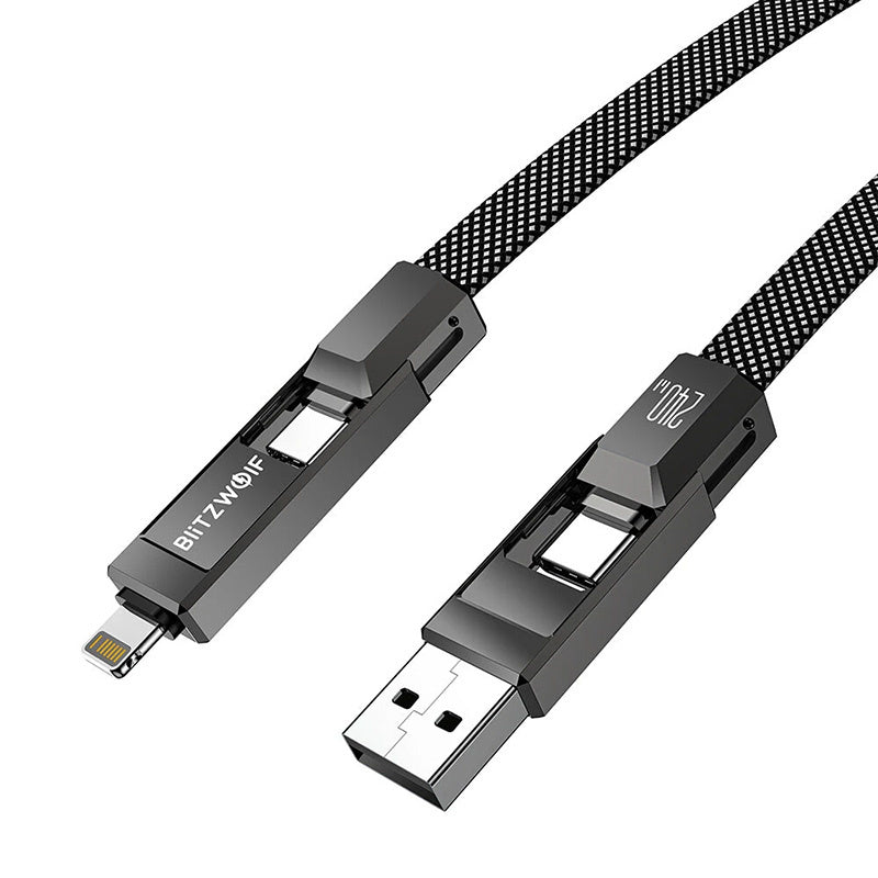 Blitzwolf BW-HDC7 4-in-1 USB+C+Lightning cable 240W 1.2m (black)_2