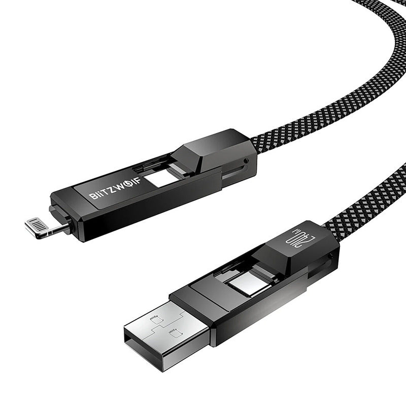 Blitzwolf BW-HDC7 4-in-1 USB+C+Lightning cable 240W 1.2m (black)_4