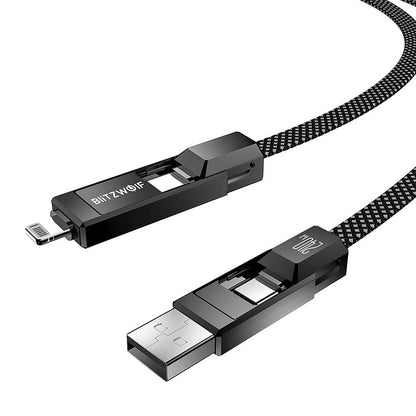 Blitzwolf BW-HDC7 4-in-1 USB+C+Lightning cable 240W 1.2m (black)_4