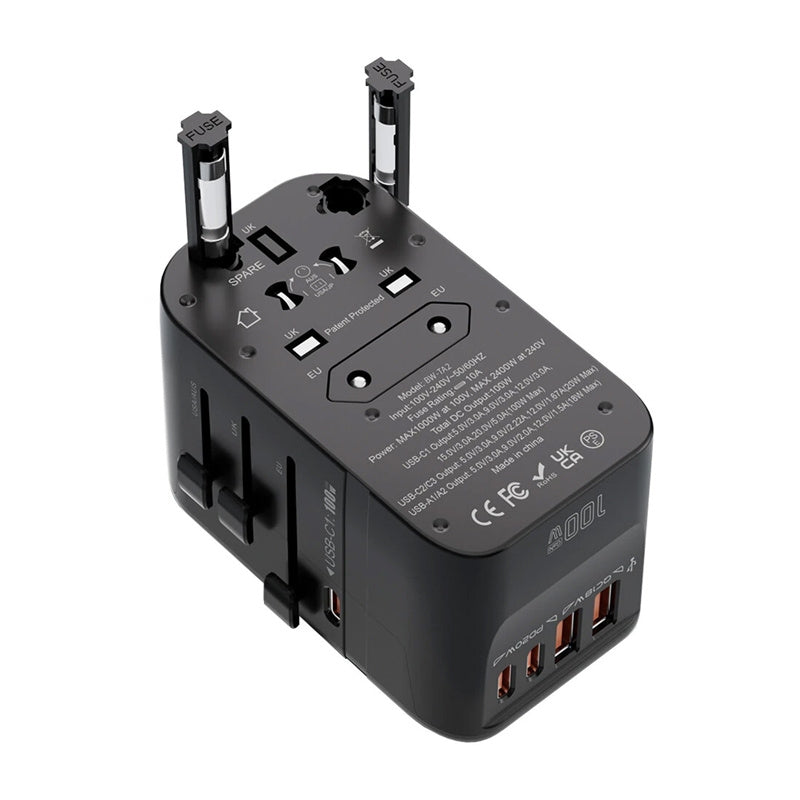 Blitzwolf BW-TA2 5-in-1 Travel Adapter 2xUSB PD + 2xC QC + C GaN 100W_3