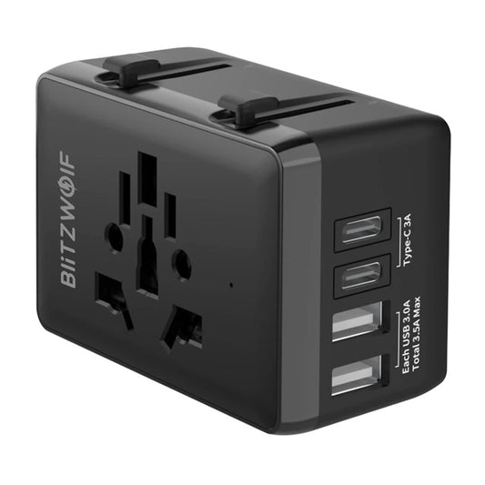 Blitzwolf BW-TA1 4-in-1 Travel Adapter 2xUSB + C + PD 20W_0