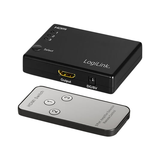Comutador hdmi de 3 portas, 1080p/60hz logilink_0