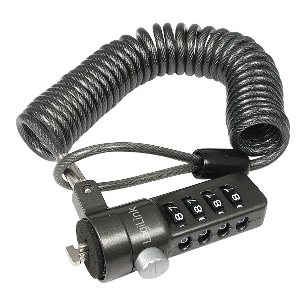 Cabo antirroubo para portÃ¡til com combinaÃ§Ã£o de 4 dÃ­gitos preto logilink_0