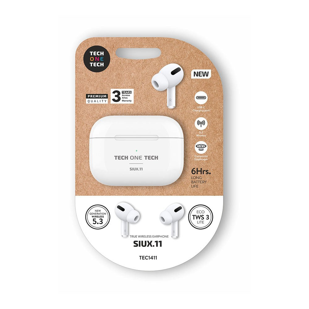 Auriculares Bluetooth Tech One Tech SIUX.11 TEC1411/ con estuche de carga/ Autonomía 6h/ Blancos_1