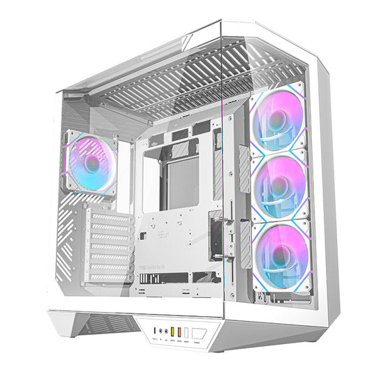 Darkflash DY470 computer case (white) + 4 fans + GPU bracket_0