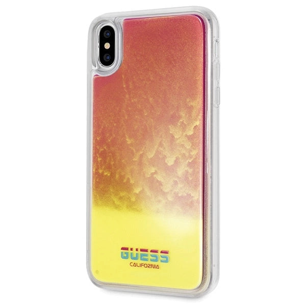 Guess GUHCI65GLCPI iPhone Xs Max różowy /pink hard case California Glow in the dark_1