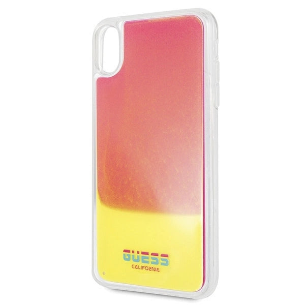 Guess GUHCI65GLCPI iPhone Xs Max różowy /pink hard case California Glow in the dark_2