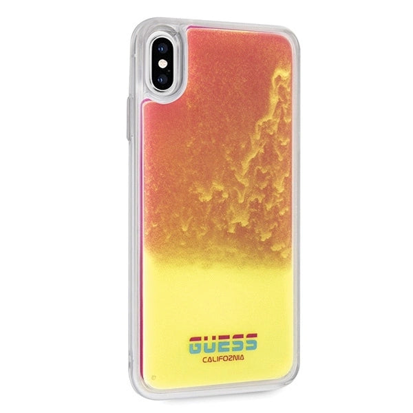 Guess GUHCI65GLCPI iPhone Xs Max różowy /pink hard case California Glow in the dark_4