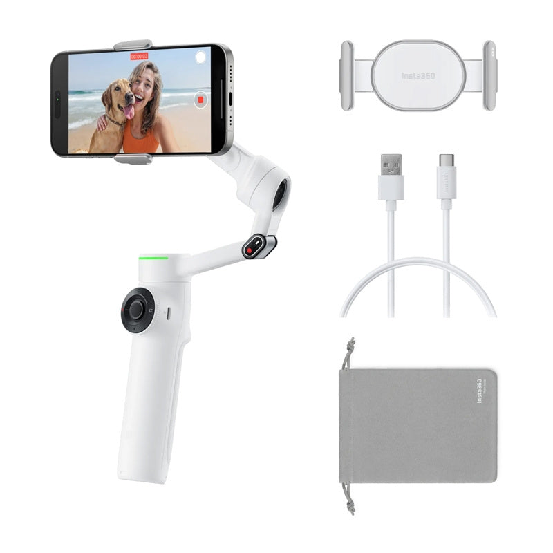 Insta360 Flow 2 Pro AI Tracker Stabilizer Bundle (white)_0