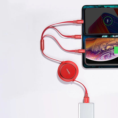 Baseus Golden Loop 3in1 extendable cable USB - micro USB / Lightning / USB-C 3.5A 35cm - 120cm black (CAMLT-JH01)_13