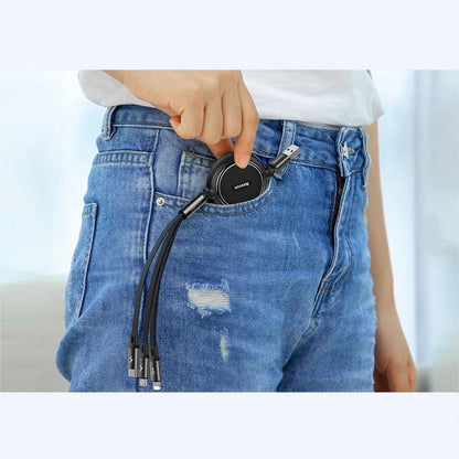 Baseus Golden Loop 3in1 extendable cable USB - micro USB / Lightning / USB-C 3.5A 35cm - 120cm black (CAMLT-JH01)_16