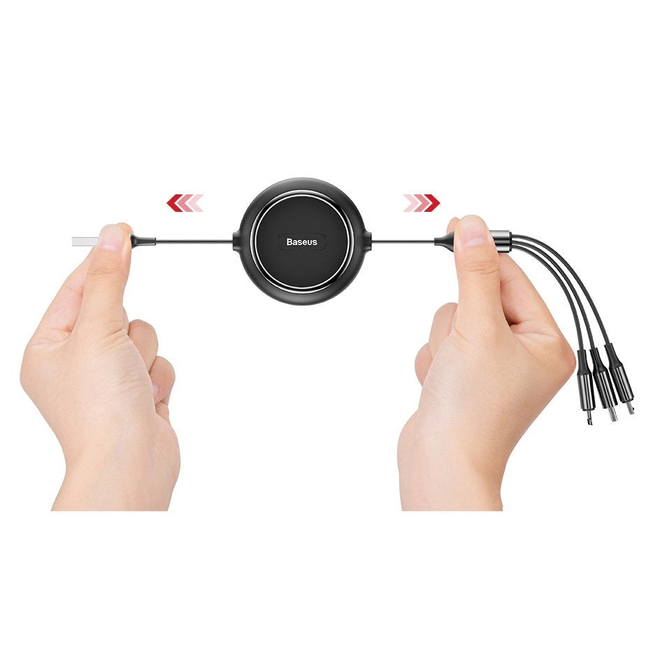 Baseus Golden Loop 3in1 extendable cable USB - micro USB / Lightning / USB-C 3.5A 35cm - 120cm black (CAMLT-JH01)_7