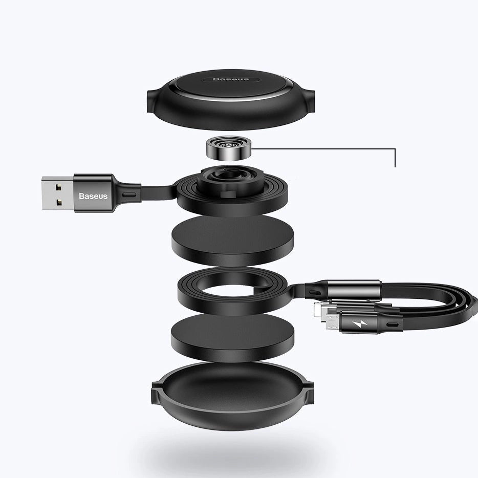 Baseus Golden Loop 3in1 extendable cable USB - micro USB / Lightning / USB-C 3.5A 35cm - 120cm black (CAMLT-JH01)_5