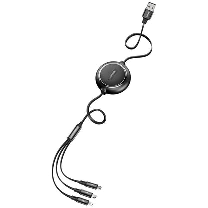 Baseus Golden Loop 3in1 extendable cable USB - micro USB / Lightning / USB-C 3.5A 35cm - 120cm black (CAMLT-JH01)_3