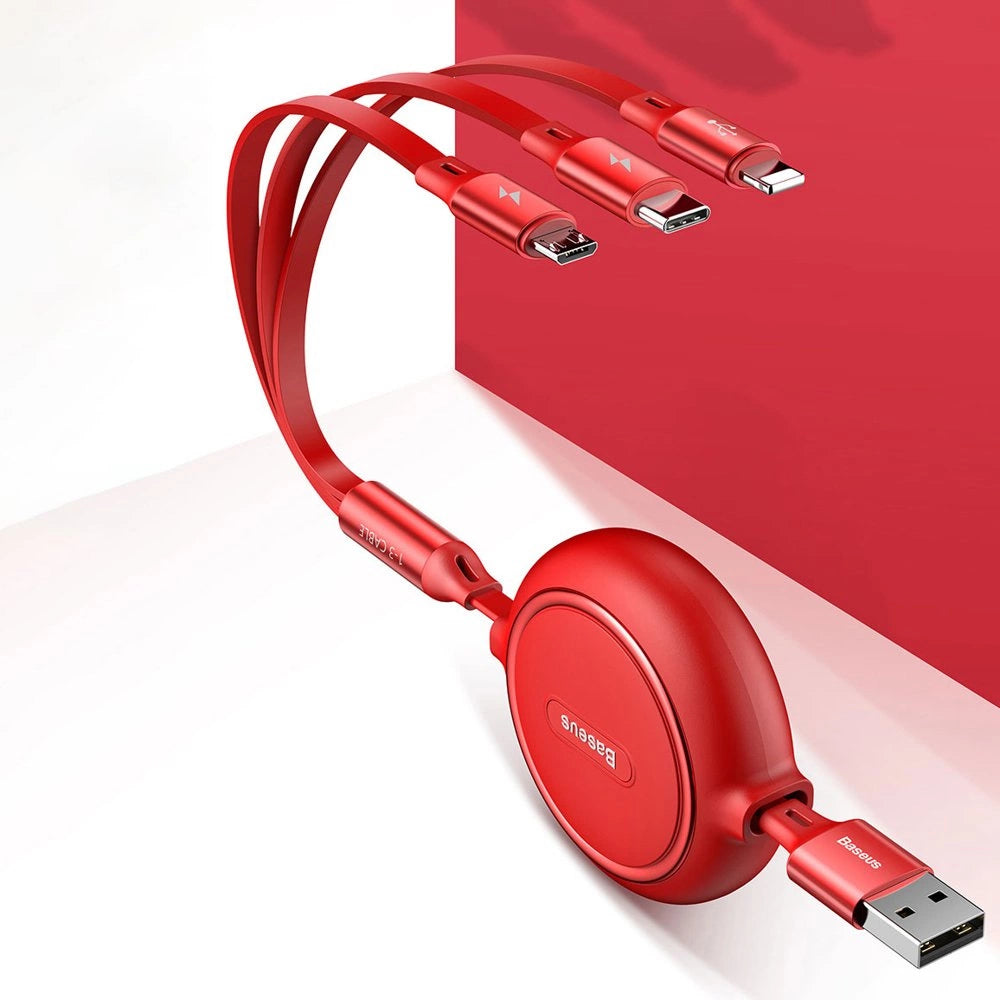 Baseus Golden Loop 3in1 extendable cable USB - micro USB / Lightning / USB-C 3.5A 35cm - 120cm black (CAMLT-JH01)_12