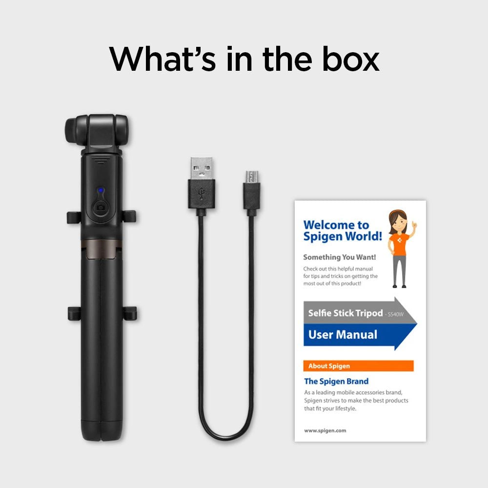 Selfie stick Spigen S540W Bluetooth with tripod - black_42