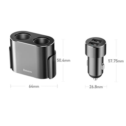 Baseus CRDYQ-01 splitter 2x cigarette lighter socket 80W 2x USB-A 3.1A - black_25