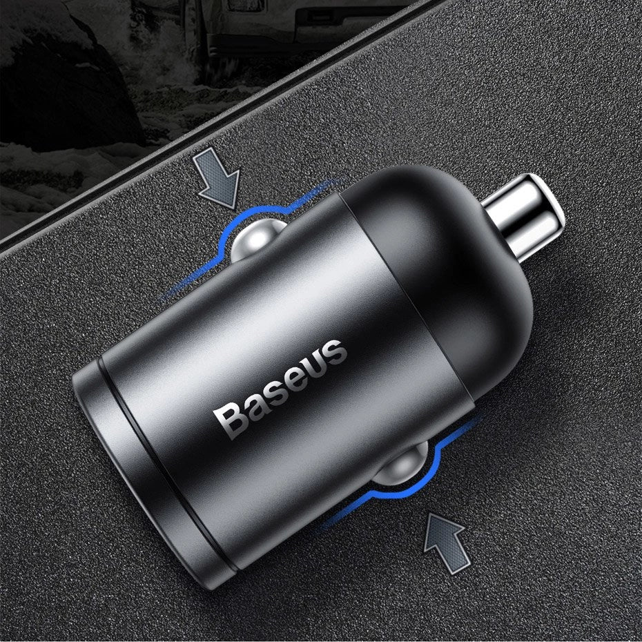 Baseus Tiny Star Mini Quick Charge Car Charger USB Port 30W Grey_27