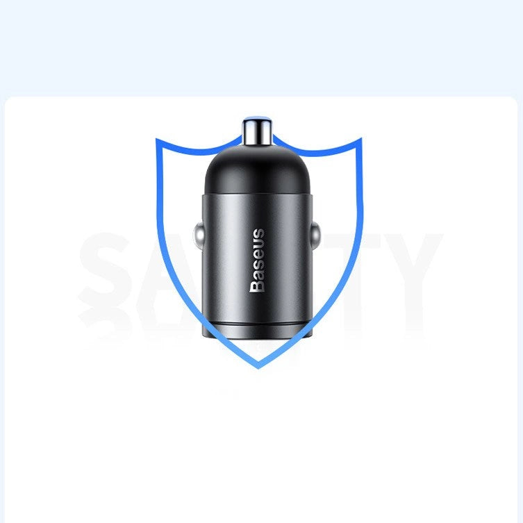 Baseus Tiny Star Mini Quick Charge Car Charger USB Port 30W Grey_28