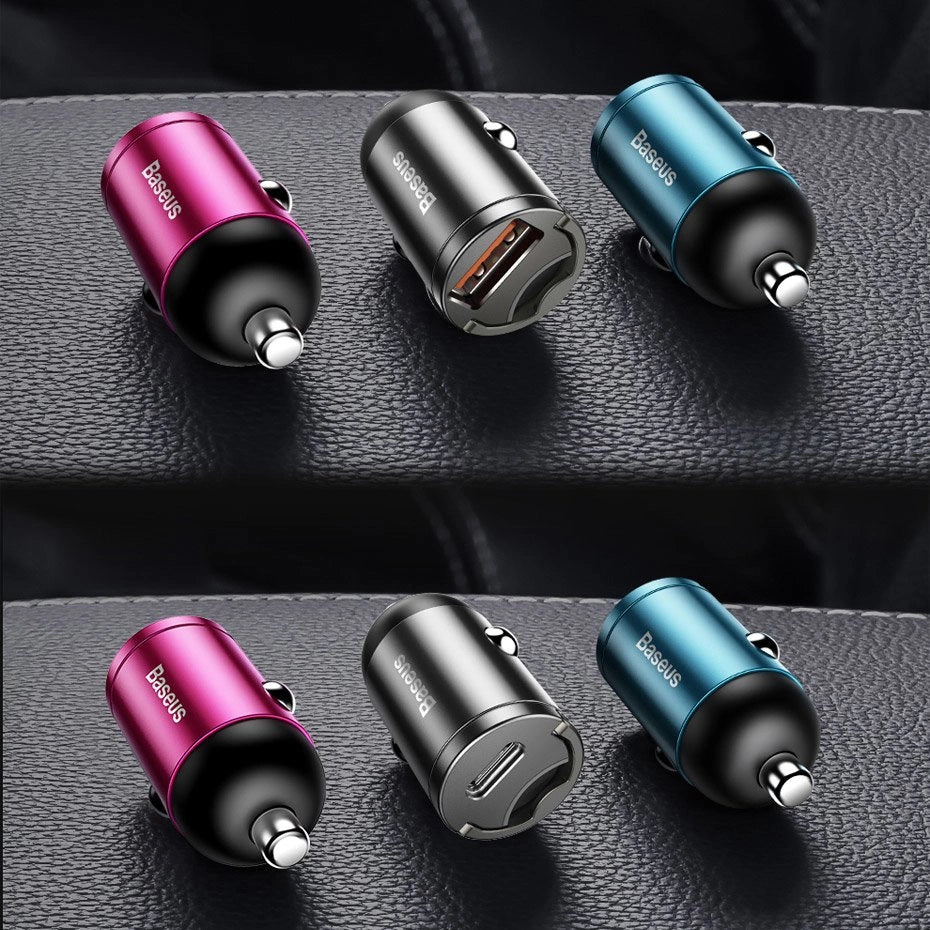 Baseus Tiny Star Mini Quick Charge Car Charger USB Port 30W Grey_29