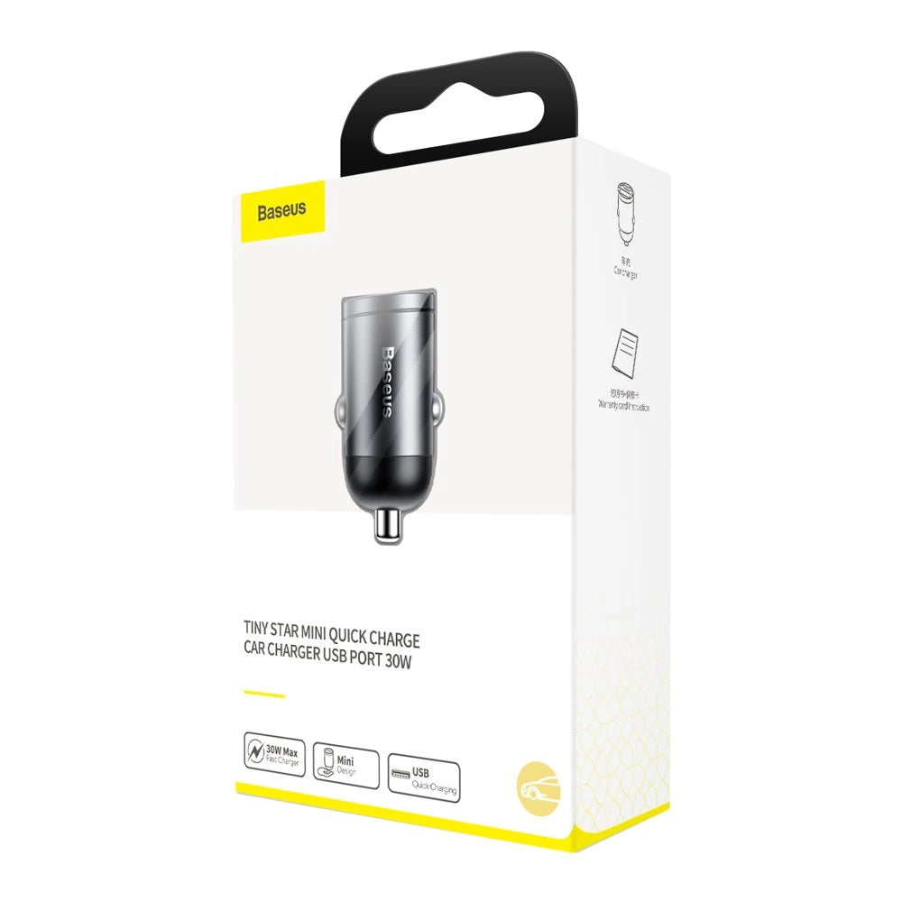 Baseus Tiny Star Mini Quick Charge Car Charger USB Port 30W Grey_31