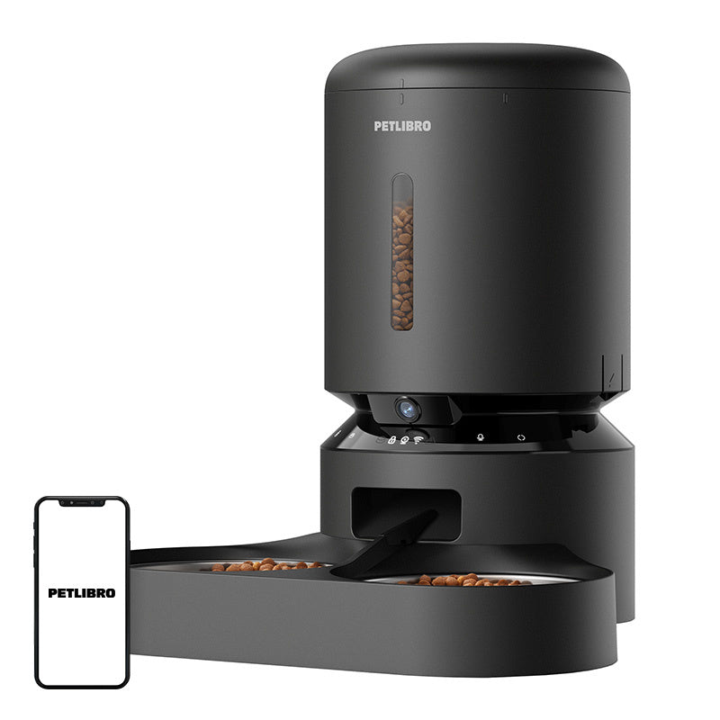 Petlibro Granary camera food dispenser with double bowl, 5L (black)_0