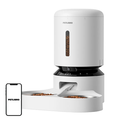 Petlibro Granary camera feed dispenser with double bowl, 5L (white)_0