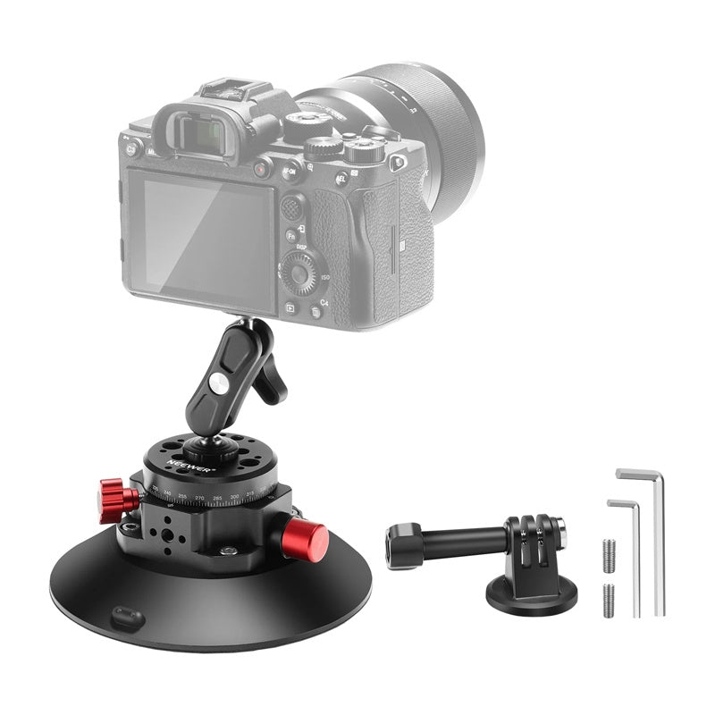 Mount with suction cup 1/4 inch Neewer CA013 for sports cameras (DJI Action, GoPro, Insta360)_0