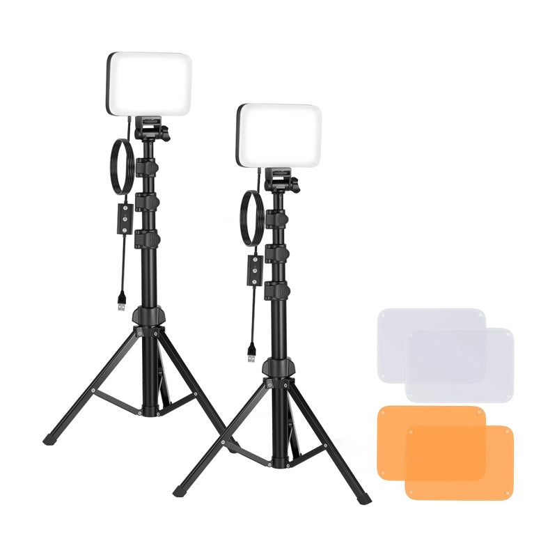 Neewer BP66 studio set two LED lamps + filters + tripods_0