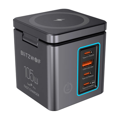Blitzwolf BW-i113 GaN, USB-A, 3xUSB-C, 105W mains charger_0